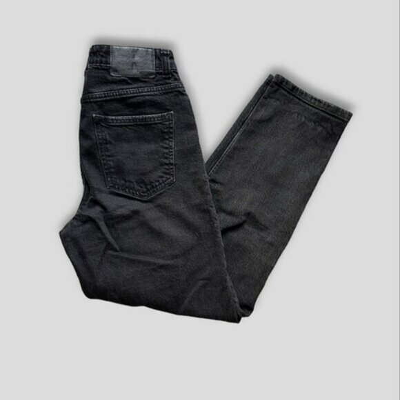 Zara Tapered Charcoal Black Stone Wash Mom Jeans - Picture 7 of 16